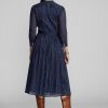 Marinblå Ralph Lauren Indigo Cotton Voiledress Klänning för kvinnor Marinblå Ralph Lauren Indigo Cotton Voiledress Klänning för kvinnor