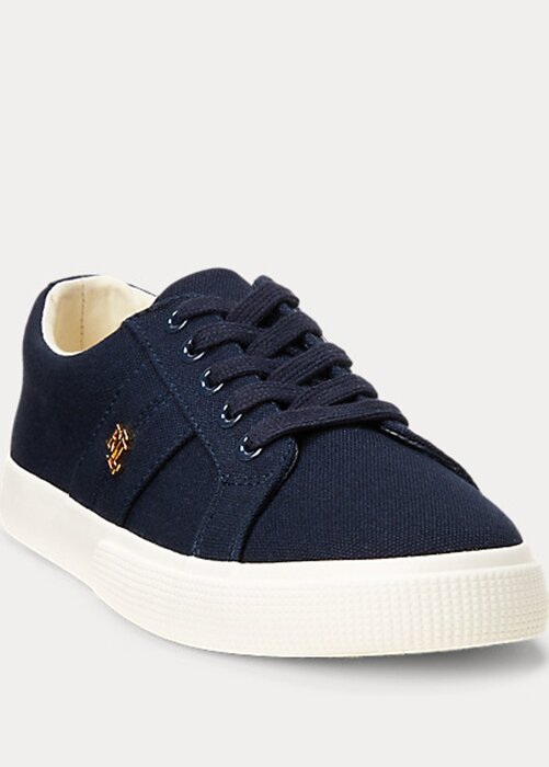 Marinblå Ralph Lauren Janson II Canvas Sneakers för kvinnor Marinblå Ralph Lauren Janson II Canvas Sneakers för kvinnor