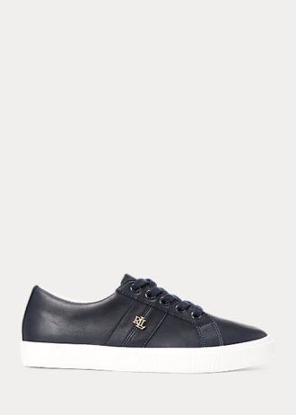 Marinblå Ralph Lauren Janson II Sneakers i nappaläder för kvinnor