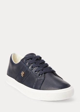Marinblå Ralph Lauren Janson II Sneakers i nappaläder för kvinnor