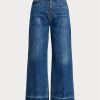 Marinblå Ralph Lauren Jeans med vida ben för kvinnor Marinblå Ralph Lauren Jeans med vida ben för kvinnor