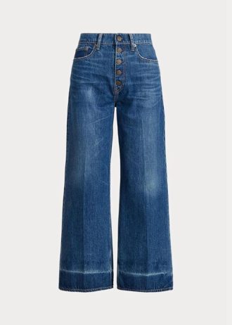 Marinblå Ralph Lauren Jeans med vida ben för kvinnor