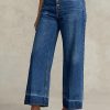 Marinblå Ralph Lauren Jeans med vida ben för kvinnor Marinblå Ralph Lauren Jeans med vida ben för kvinnor