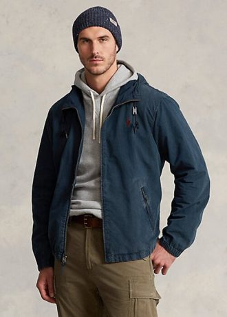 Marinblå Ralph Lauren jeansjackor med huv