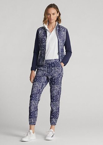 Marinblå Ralph Lauren Joggerbyxor med bandanatryck för kvinnor