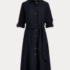 Marinblå Ralph Lauren Klänning med passform och flaredress för kvinnor Marinblå Ralph Lauren Klänning med passform och flaredress för kvinnor