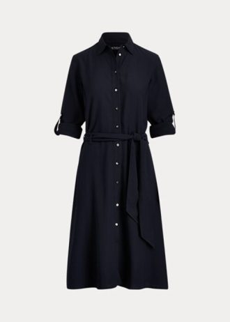Marinblå Ralph Lauren Klänning med passform och flaredress för kvinnor