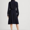 Marinblå Ralph Lauren Klänning med passform och flaredress för kvinnor Marinblå Ralph Lauren Klänning med passform och flaredress för kvinnor