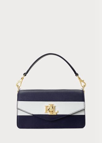 Marinblå Ralph Lauren Läder Små Tayler Crossbody-väskor för kvinnor