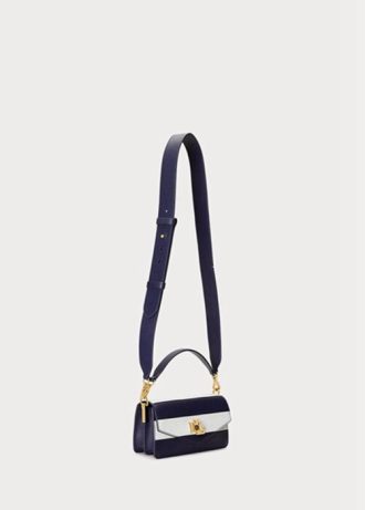 Marinblå Ralph Lauren Läder Små Tayler Crossbody-väskor för kvinnor