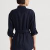 Marinblå Ralph Lauren linneskjortor med bälte för kvinnor Marinblå Ralph Lauren linneskjortor med bälte för kvinnor