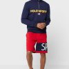 Marinblå Ralph Lauren-logotyp tröja med halv dragkedja för män Marinblå Ralph Lauren-logotyp tröja med halv dragkedja för män
