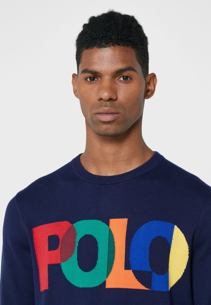 Marinblå Ralph Lauren logotyptröja för män Marinblå Ralph Lauren logotyptröja för män