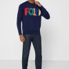 Marinblå Ralph Lauren logotyptröja för män Marinblå Ralph Lauren logotyptröja för män