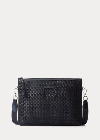Marinblå Ralph Lauren Messenger-väskor i vävt kalvskinn för män