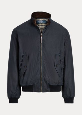 Marinblå Ralph Lauren Oilcloth-jackor för män