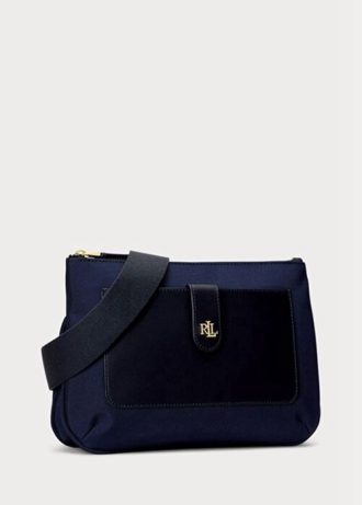Marinblå Ralph Lauren Oxford Medium Jamey Crossbody-väskor för kvinnor
