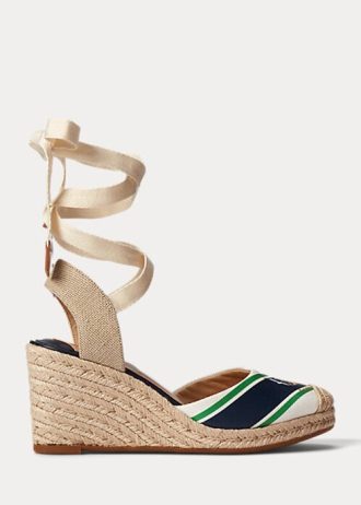 Marinblå Ralph Lauren Paislee Canvas Espadrille för kvinnor