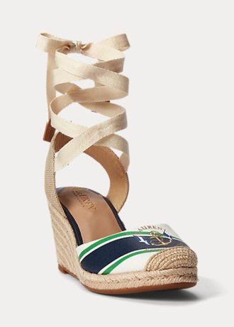 Marinblå Ralph Lauren Paislee Canvas Espadrille för kvinnor
