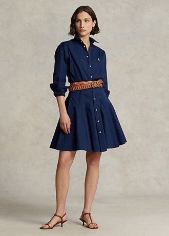 Marinblå Ralph Lauren panelklänning för kvinnor