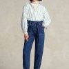 Marinblå Ralph Lauren Paperbag Jogger Jeans för kvinnor Marinblå Ralph Lauren Paperbag Jogger Jeans för kvinnor