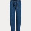 Marinblå Ralph Lauren Paperbag Jogger Jeans för kvinnor Marinblå Ralph Lauren Paperbag Jogger Jeans för kvinnor