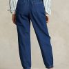 Marinblå Ralph Lauren Paperbag Jogger Jeans för kvinnor Marinblå Ralph Lauren Paperbag Jogger Jeans för kvinnor