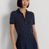 Marinblå Ralph Lauren piképikétröjor för damer Marinblå Ralph Lauren piképikétröjor för damer