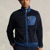 Marinblå Ralph Lauren Pile fleecejackor för män Marinblå Ralph Lauren Pile fleecejackor för män