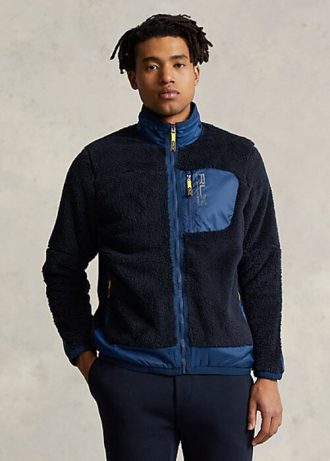 Marinblå Ralph Lauren Pile fleecejackor för män