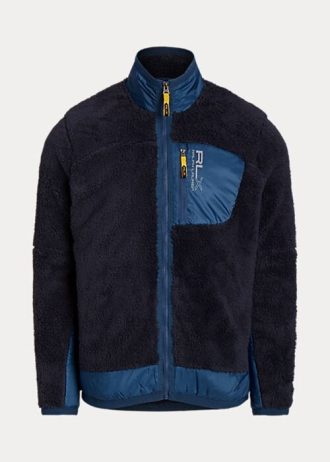 Marinblå Ralph Lauren Pile fleecejackor för män