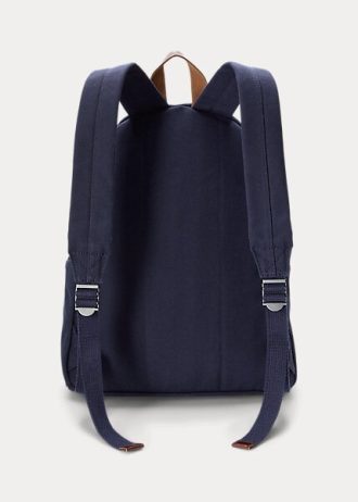 Marinblå Ralph Lauren Polo Bear Canvas Ryggsäckar för män