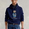 Marinblå Ralph Lauren Polo Bear Fleece-huvtröja för män Marinblå Ralph Lauren Polo Bear Fleece-huvtröja för män