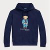 Marinblå Ralph Lauren Polo Bear Fleece-huvtröja för män Marinblå Ralph Lauren Polo Bear Fleece-huvtröja för män