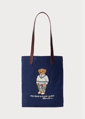 Marinblå Ralph Lauren Polo Bear Twill Crossbody-väskor för män