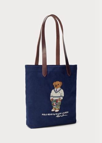 Marinblå Ralph Lauren Polo Bear Twill Crossbody-väskor för män