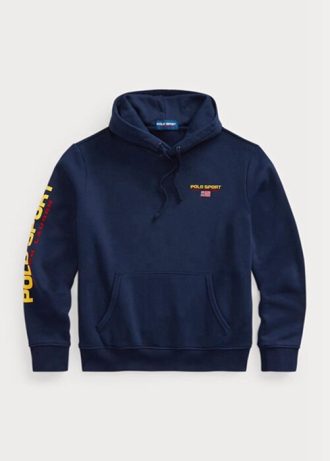 Marinblå Ralph Lauren Polo Sport Fleece Hoodie för män
