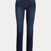 Marinblå Ralph Lauren Ralph Lauren raka, kurviga jeans med låg höjd Marinblå Ralph Lauren Ralph Lauren raka, kurviga jeans med låg höjd