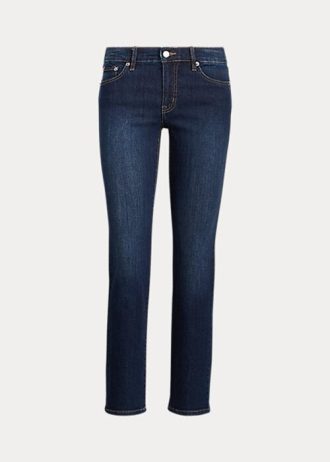 Marinblå Ralph Lauren Ralph Lauren raka, kurviga jeans med låg höjd