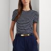 Marinblå Ralph Lauren randiga T-shirts i bomull i stretchig bomull Marinblå Ralph Lauren randiga T-shirts i bomull i stretchig bomull