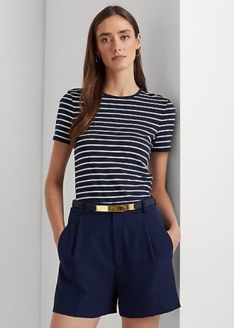 Marinblå Ralph Lauren randiga T-shirts i bomull i stretchig bomull