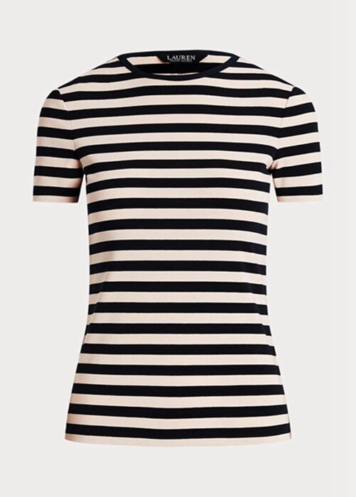Marinblå Ralph Lauren randiga T-shirts i bomull i stretchig bomull Marinblå Ralph Lauren randiga T-shirts i bomull i stretchig bomull