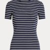 Marinblå Ralph Lauren randiga T-shirts i bomull i stretchig bomull Marinblå Ralph Lauren randiga T-shirts i bomull i stretchig bomull