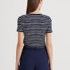 Marinblå Ralph Lauren randiga T-shirts i bomull i stretchig bomull Marinblå Ralph Lauren randiga T-shirts i bomull i stretchig bomull