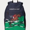 Marinblå Ralph Lauren Ryggsäckar i canvas med ridtryck för män Marinblå Ralph Lauren Ryggsäckar i canvas med ridtryck för män