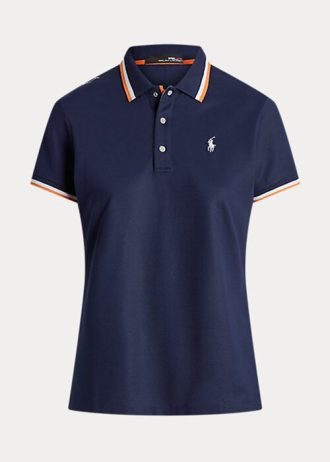 Marinblå Ralph Lauren skräddarsydda pikétröjor i passform för kvinnor