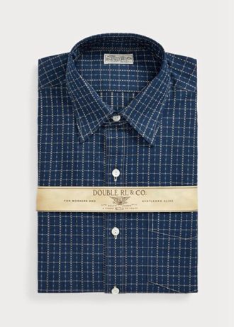 Marinblå Ralph Lauren Slim Fit Rutig Dobby Formella skjortor för män