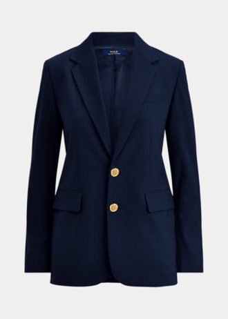 Marinblå Ralph Lauren Stretch Blazers med två knappar för kvinnor
