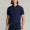 Marinblå Ralph Lauren The Iconic Mesh pikétröjor för män