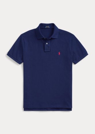 Marinblå Ralph Lauren The Iconic Mesh pikétröjor för män